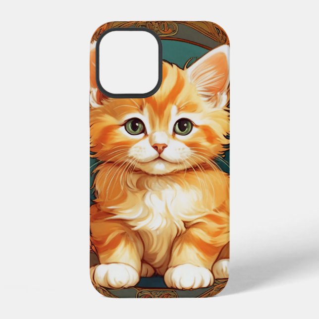 Alphonse Mucha Style Orange Cat iPhone Case (Back)