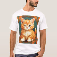 Alphonse Mucha Style Orange Cat