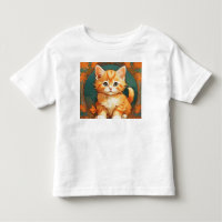 Alphonse Mucha Style Orange Cat