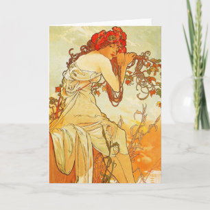 Alphonse Mucha Summer Greeting Card
