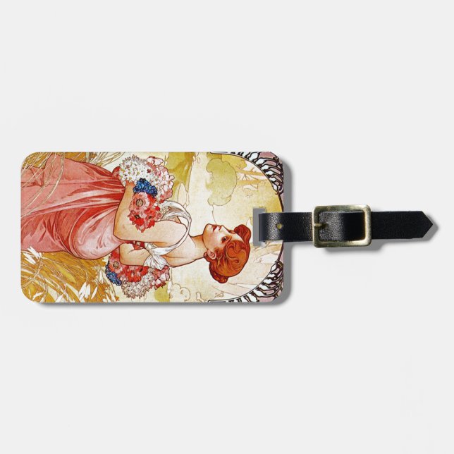 Alphonse Mucha Summer Luggage Tag (Front Horizontal)
