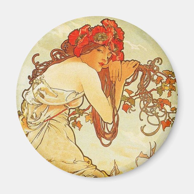 Alphonse Mucha Summer Magnet (Front)