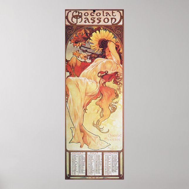 Alphonse Mucha Sunflower Poster (Front)