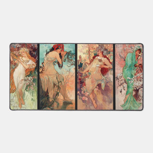 Alphonse Mucha, The Four Seasons (1896) Desk Mat