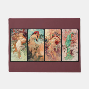 Alphonse Mucha, The Four Seasons (1896) Doormat