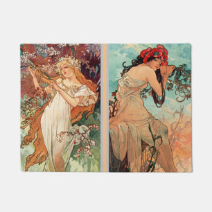 Alphonse Mucha, The Four Seasons (1896) Doormat