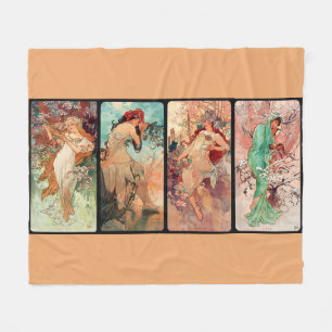 Alphonse Mucha, The Four Seasons (1896) Fleece Blanket