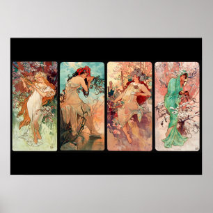 Alphonse Mucha, The Four Seasons (1896) Poster