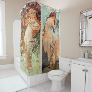 Alphonse Mucha, The Four Seasons (1896) Shower Curtain