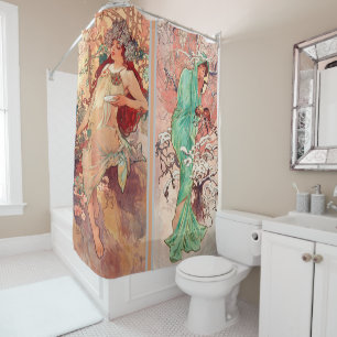 Alphonse Mucha, The Four Seasons (1896) Shower Curtain