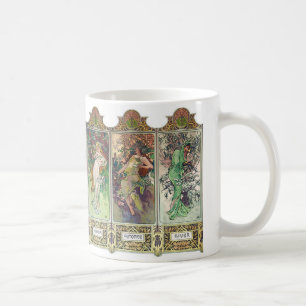Alphonse Mucha , The four seasons Coffee Mug