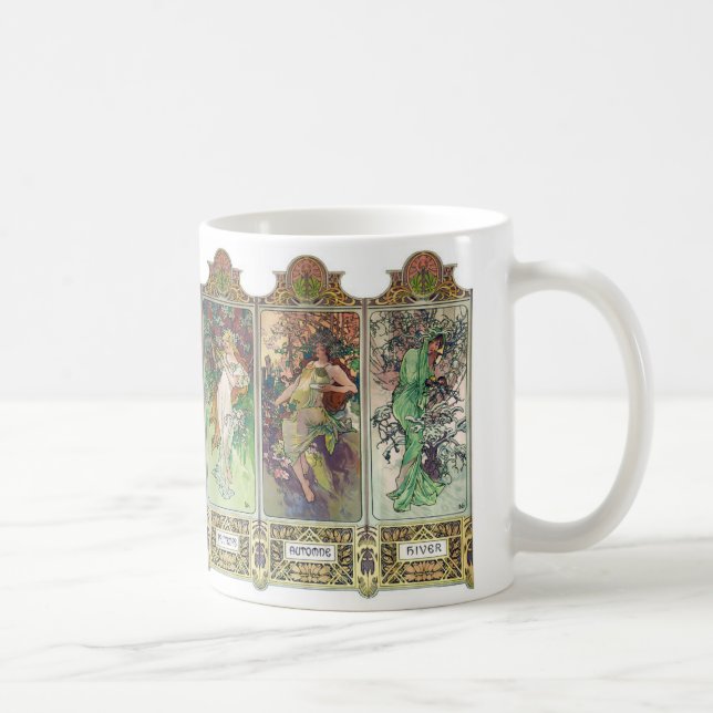 Alphonse Mucha , The four seasons Coffee Mug (Right)