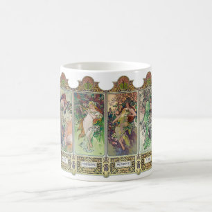 Alphonse Mucha , The four seasons Coffee Mug