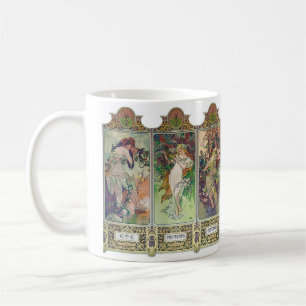 Alphonse Mucha , The four seasons Coffee Mug