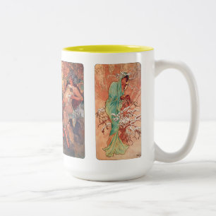 Alphonse Mucha , The four seasons Two-Tone Coffee Mug