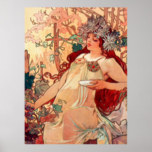 Alphonse Mucha, The Seasons, Autumn (1896)  Poster