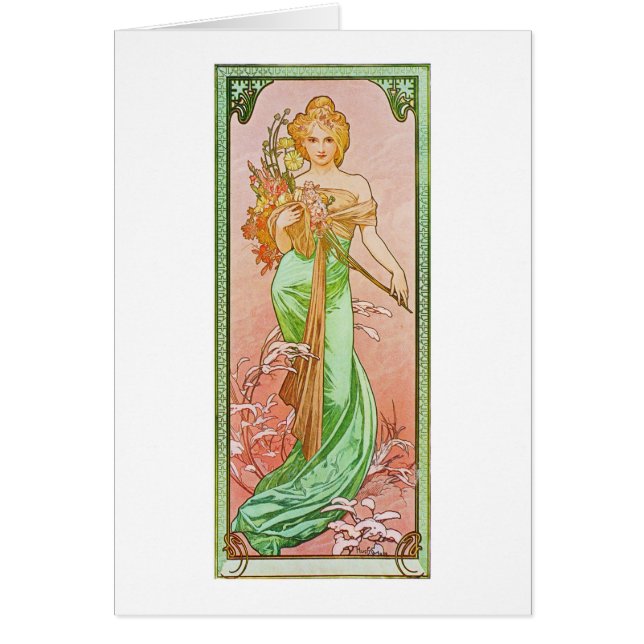 Alphonse Mucha The Seasons: Spring Printemps (Front)