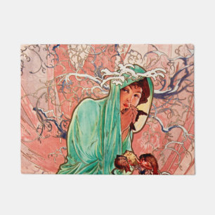 Alphonse Mucha, The Seasons, Winter (1896) Doormat