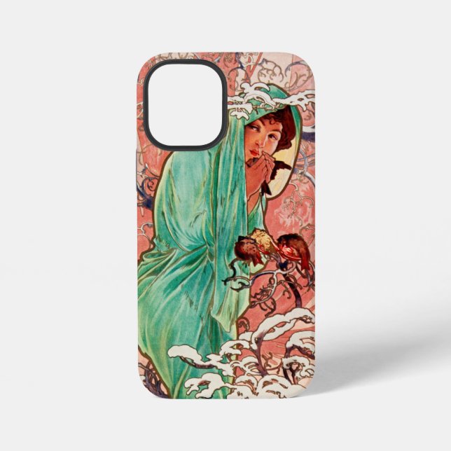 Alphonse Mucha, The Seasons, Winter (1896)  iPhone Case (Back)