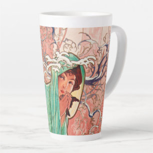 Alphonse Mucha, The Seasons, Winter (1896) Latte Mug
