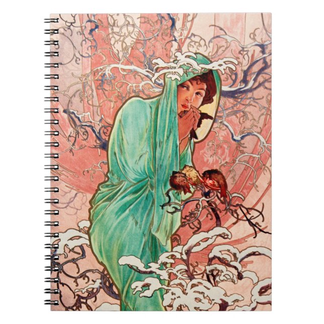 Alphonse Mucha, The Seasons, Winter (1896)  Notebook (Front)