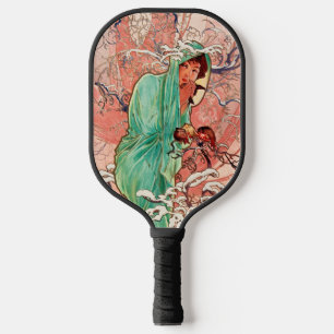 Alphonse Mucha, The Seasons, Winter (1896) Pickleball Paddle