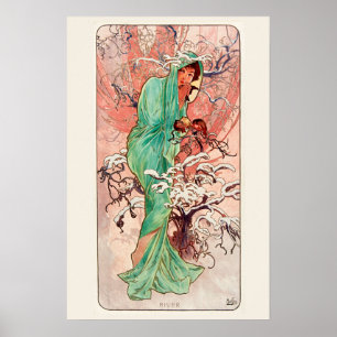 Alphonse Mucha, The Seasons, Winter (1896) Poster