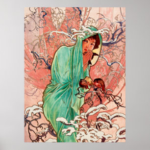 Alphonse Mucha, The Seasons, Winter (1896)  Poster