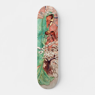 Alphonse Mucha, The Seasons, Winter (1896) Skateboard