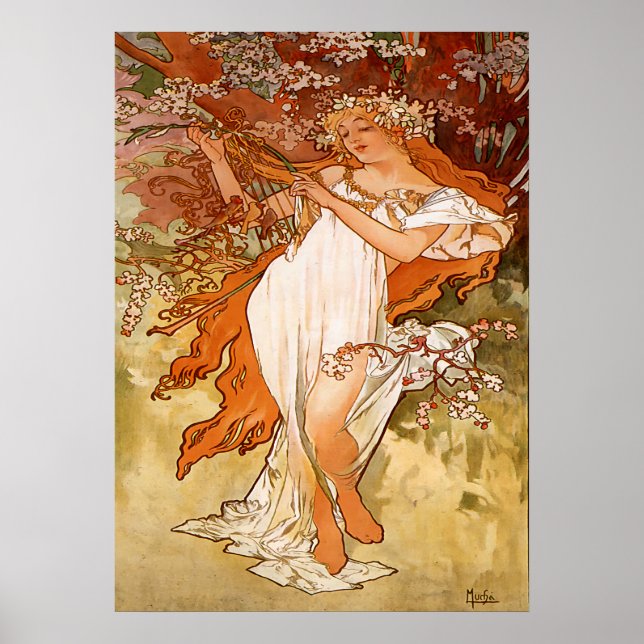 Alphonse Mucha – The spring – The Seasons Poster (Front)