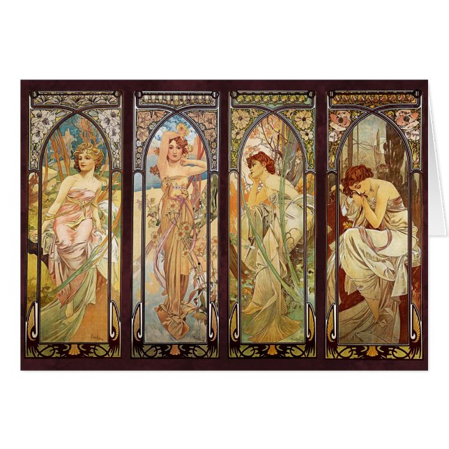 Alphonse Mucha, The Times of the Day (Front Horizontal)