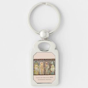 Alphonse Mucha -The times of the day Key Ring
