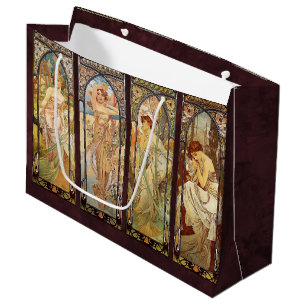 Alphonse Mucha, The Times of the Day Large Gift Bag