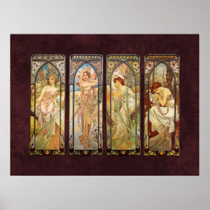 Alphonse Mucha, The Times of the Day Poster