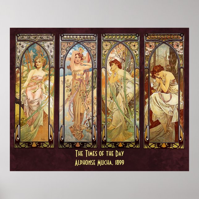 Alphonse Mucha, The Times of the Day Poster (Front)
