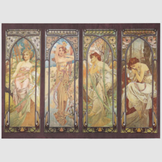 Alphonse Mucha, The Times of the Day Tissue Paper