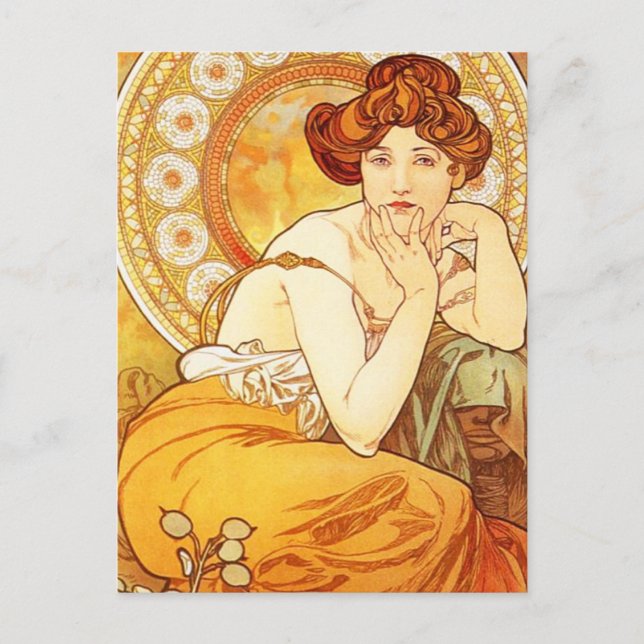 Alphonse Mucha Topaz Postcard (Front)