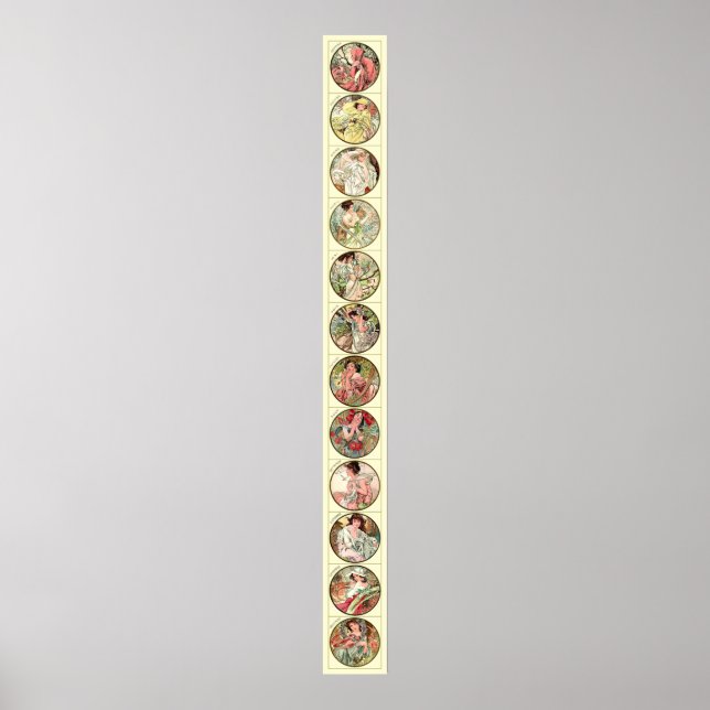 Alphonse Mucha Twelve Months Of The Year Poster (Front)