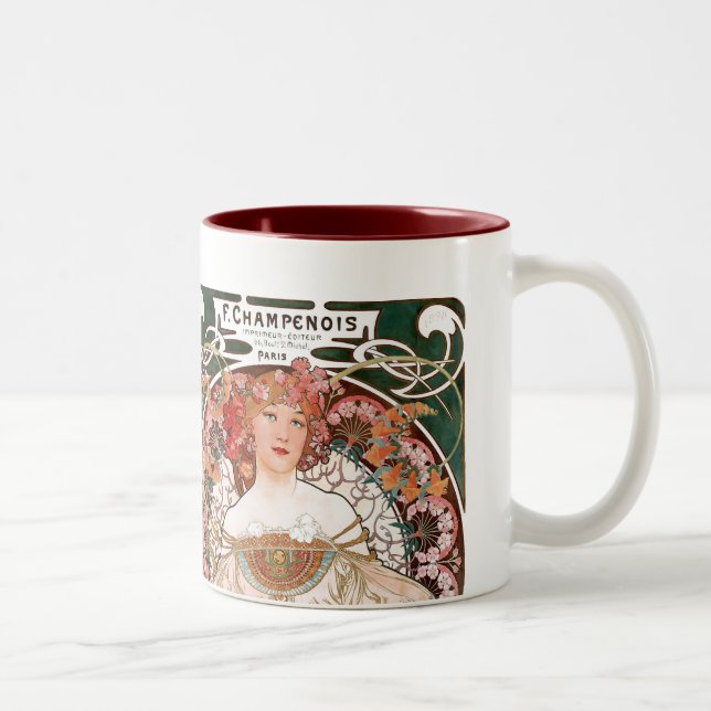 Alphonse Mucha Two-Tone Coffee Mug (Right)