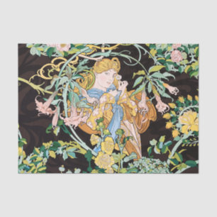 Alphonse Mucha Vintage Antique Decoupage Paper 