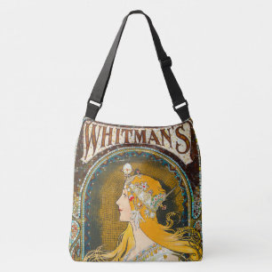 Alphonse Mucha Vintage Whitman's Ad Crossbody Bag