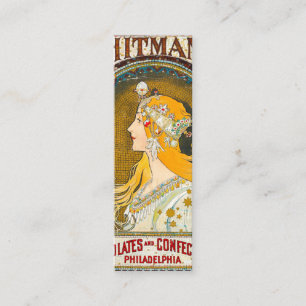 Alphonse Mucha Vintage Whitman's Ad Mini Business Card