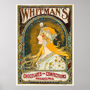 Alphonse Mucha Vintage Whitman's Ad Poster