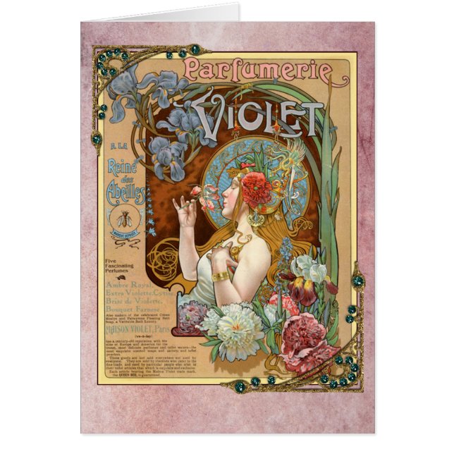 Alphonse Mucha Violet Perfume French Ad (Front)