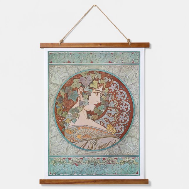 Alphonse Mucha wall art hanging tapestry  (Front)