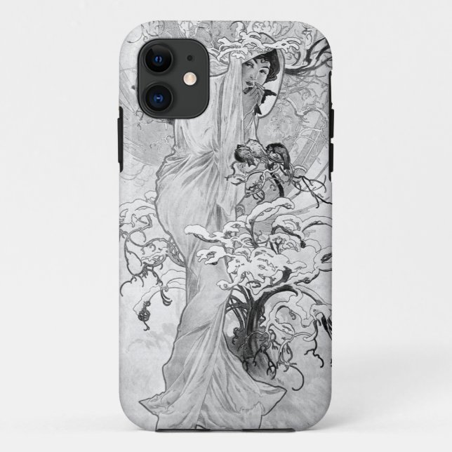 Alphonse Mucha Winter GS II WB Case-Mate iPhone Case (Back)