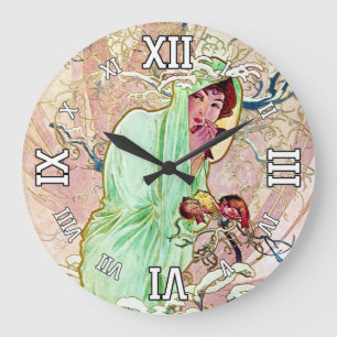 Alphonse Mucha Winter II Large Clock