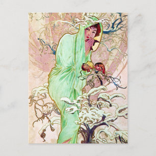 Alphonse Mucha Winter II Postcard
