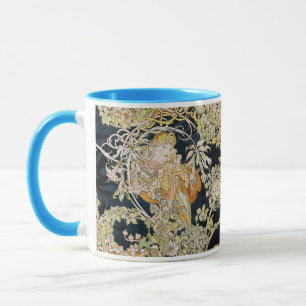 Alphonse Mucha, “Woman with a Daisy” Mug
