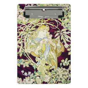 Alphonse Mucha Woman with Daisy Art Nouveau Art Mini Clipboard